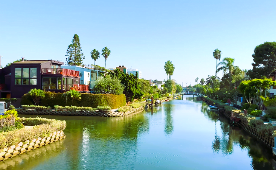 Venice Canals in Los Angeles, California USA